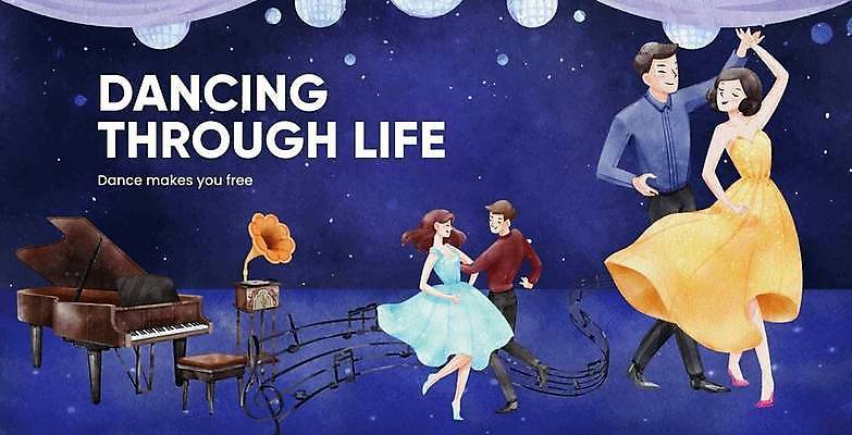 EPS 해외이미지 전신 여자 남자 음표 일러스트 팜플렛 여러명 성인 파란색 반짝임 춤 축음기 커플댄스 선율 성인만 해외일러스트 기호 음악 컬러 음향기기 다수 모션 문화예술 사람 골동품 파일형식 벡터 이미지허브