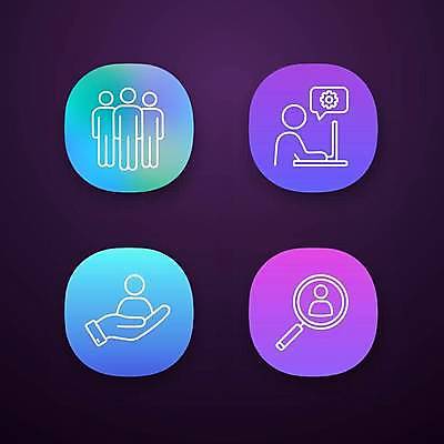 EPS 해외이미지 일러스트 비즈니스 돋보기 사람모양 관리 사람없음 노트북 컬러풀 타이핑 어플리케이션 직원 손모양 그라데이션 해외일러스트 모양 컬러 전자제품 파일형식 벡터 손_신체부위 이미지허브