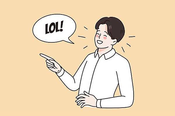 EPS 해외이미지 남자 컨셉 말풍선 일러스트 한명 웃음 상반신 성인 손들기 가리킴 표현 즐거움 성인남자한명만 해외일러스트 1 감정 모션 표정 사람 손짓 남자한명만 성인남자만 파일형식 벡터 이미지허브