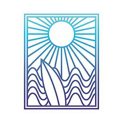 EPS 해외이미지 물결 바다 라인일러스트 일러스트 사람없음 여름 파란색 태양 서핑보드 심볼 라인아트 해외일러스트 자연요소 계절 선 컬러 보드_스포츠 파일형식 벡터 이미지허브