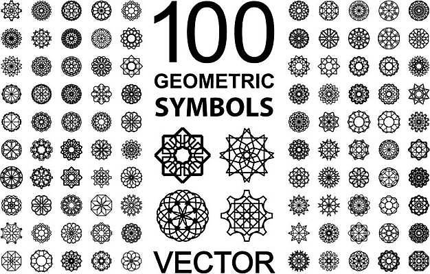 EPS 해외이미지 디자인 일러스트 추상 사람없음 세트 오리엔탈 심볼 만다라 해외일러스트 무늬 파일형식 벡터 이미지허브