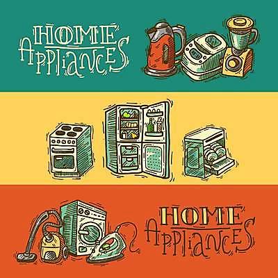 EPS 해외이미지 일러스트 사람없음 가전제품 가스레인지 냉장고 청소기 세탁기 다리미 전기밥솥 식기세척기 전기포트 사운드믹서 해외일러스트 음향기기 전자제품 레인지 청소도구 파일형식 벡터 이미지허브