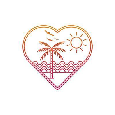 EPS 해외이미지 물결 바다 라인일러스트 일러스트 조류 사람없음 여름 야자수 태양 하트 심볼 라인아트 해외일러스트 자연요소 모양 나무 동물 계절 선 파일형식 벡터 이미지허브