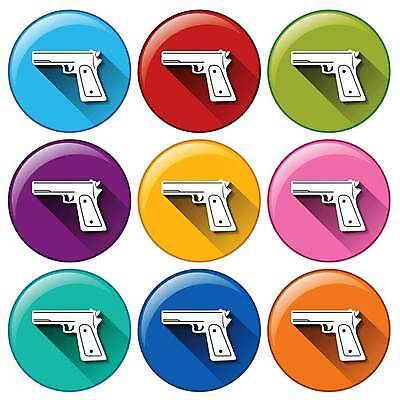 EPS 해외이미지 무기 일러스트 사람없음 세트 컬러풀 권총 원형 해외일러스트 도형 컬러 총 파일형식 벡터 이미지허브