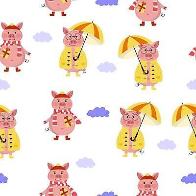 EPS 해외이미지 백그라운드 패턴 일러스트 사람없음 컬러풀 패턴백그라운드 돼지 해외일러스트 컬러 무늬 포유류 파일형식 벡터 이미지허브