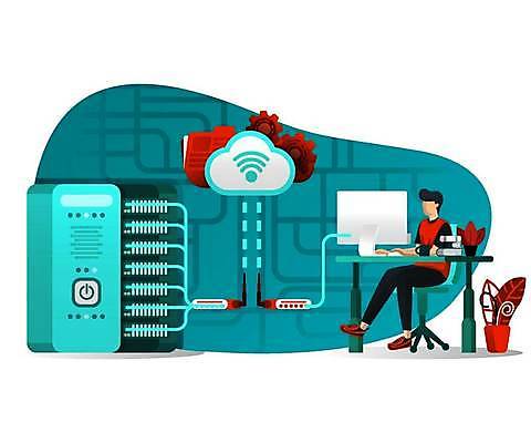 EPS 해외이미지 남자 화분 일러스트 비즈니스 책장 한명 성인 모니터 스마트 구름모양 성인남자한명만 해외일러스트 모양 1 가구 컨셉 사람 컴퓨터 남자한명만 성인남자만 파일형식 벡터 구름_자연 이미지허브