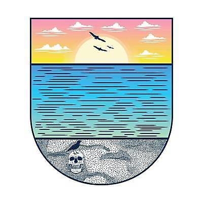 EPS 해외이미지 구름 디자인 물결 바다 일러스트 조류 해골 사람없음 여름 태양 심볼 해외일러스트 자연요소 동물 계절 뼈 파일형식 벡터 이미지허브