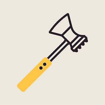 EPS 해외이미지 일러스트 주방용품 사람없음 노란색 공구 망치 해외일러스트 컬러 생활용품 도구 파일형식 벡터 이미지허브