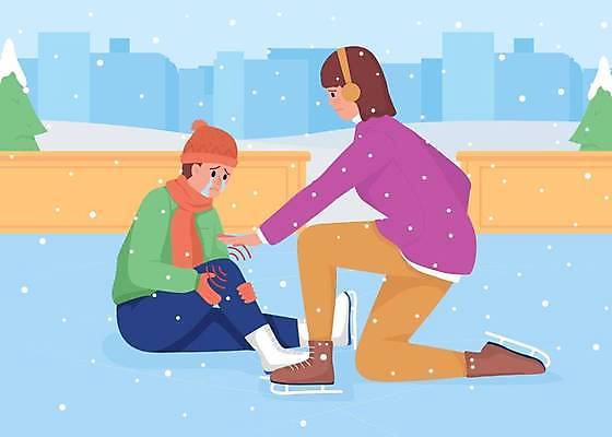 EPS 해외이미지 전신 여자 남자 하늘색 겨울 일러스트 성인 두명 고통 스케이팅 울음 넘어짐 헬프 성인만 해외일러스트 계절 감정 모션 겨울스포츠 표정 사람 파란색 도움 파일형식 벡터 이미지허브