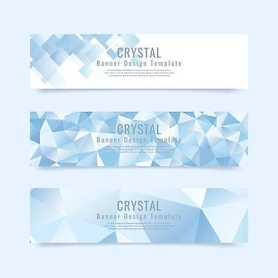 EPS 해외이미지 디자인 배너 하늘색 일러스트 사람없음 그래픽 가로 세트 크리스탈 질감 해외일러스트 파란색 광석 파일형식 벡터 이미지허브