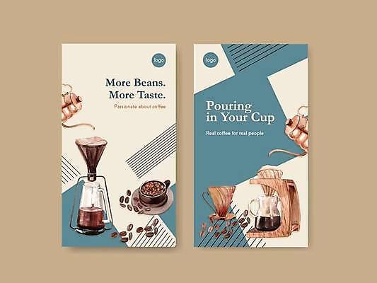 EPS 해외이미지 커피 일러스트 수채화 사람없음 세트 카페 원두 커피잔 커피포트 민트색 베이지색 소셜네트워크 소셜미디어 커피용품 필터 핸드드립 해외일러스트 음료 컬러 주전자 잔 상점 오브젝트 파일형식 벡터 이미지허브