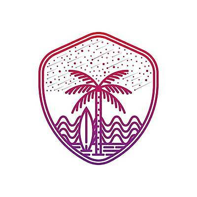 EPS 해외이미지 디자인 별 물결 바다 일러스트 사람없음 여름 야자수 서핑보드 유성 심볼 해외일러스트 자연요소 나무 계절 보드_스포츠 파일형식 벡터 이미지허브