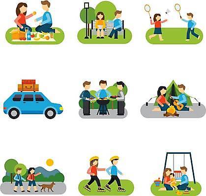 EPS 해외이미지 전신 여자 남자 어린이 벤치 의자 일러스트 가족 자동차 서기 들기 앉기 여러명 성인 산책 기타 아기 롤러블레이드 강아지 승차 모닥불 얼굴없음 해외일러스트 육상교통 가구 다수 관계 모션 불 현악기 휴식 사람 취미 반려동물 개 파일형식 벡터 이미지허브