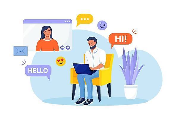 EPS 해외이미지 학생 남자 인터넷 데이트 일러스트 관계 회의 거리 주택 대화 사랑 사람 친구 노트북 학습 컴퓨터 우정 듣기 네트워크 발표 날짜 메시지 연결 토론 사이버 동료 부름 멀리 온라인 동영상 전송 소셜 온라인강의 채팅 프리랜서 가상 해외일러스트 직업 교육 감정 비즈니스 모션 말하기 건물 전자제품 강의 파일형식 벡터 언택트 이미지허브