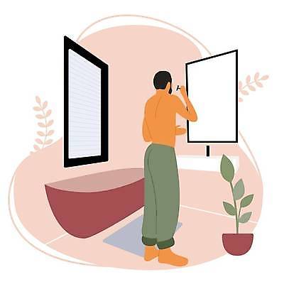 EPS 해외이미지 남자 화분 화초 일러스트 창문 욕조 한명 들기 성인 뷰티 건강관리 거울 위생 세면대 피부관리 면도 면도기 위생관리 성인남자한명만 해외일러스트 식물 1 모션 건강 관리 사람 위생용품 남자한명만 성인남자만 파일형식 벡터 이미지허브