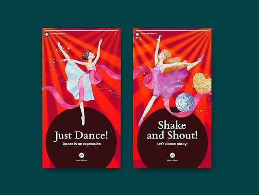 EPS 해외이미지 여자 리본 일러스트 팜플렛 성인 두명 빨간색 세트 하트 춤 원형 발레 발레리나 미러볼 성인여자만 해외일러스트 모양 도형 컬러 문화예술 사람 장식 여자만 성인만 파일형식 벡터 이미지허브