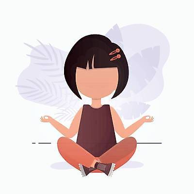 EPS 해외이미지 전신 우먼라이프 여자 어린이 일러스트 요가 휴식 건강 한명 오 편안함 명상 가부좌 소녀한명만 해외일러스트 1 라이프스타일 웰빙 컨셉 사람 앉기 감각 여자한명만 소녀만 파일형식 벡터 이미지허브