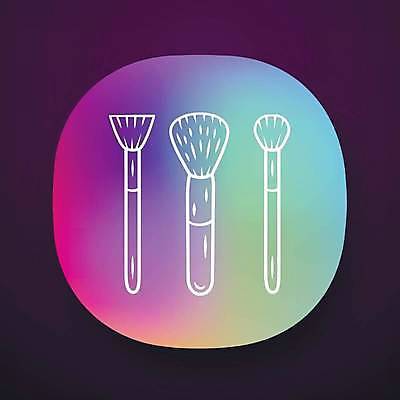 EPS 해외이미지 일러스트 사람없음 컬러풀 화장 어플리케이션 그라데이션 메이크업브러쉬 해외일러스트 컬러 뷰티 붓 파일형식 벡터 이미지허브