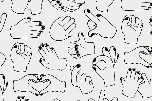 EPS 해외이미지 손 디자인 백그라운드 패턴 일러스트 손짓 신체부위 주먹 가리킴 OK 손내밀기 하이파이브 손하트 해외일러스트 무늬 모션 사람 파일형식 벡터 이미지허브