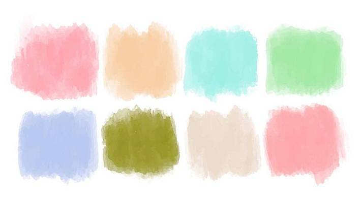 EPS 해외이미지 백그라운드 일러스트 사람없음 세트 컬러풀 번짐 파스텔톤 해외일러스트 컬러 파일형식 벡터 효과 이미지허브