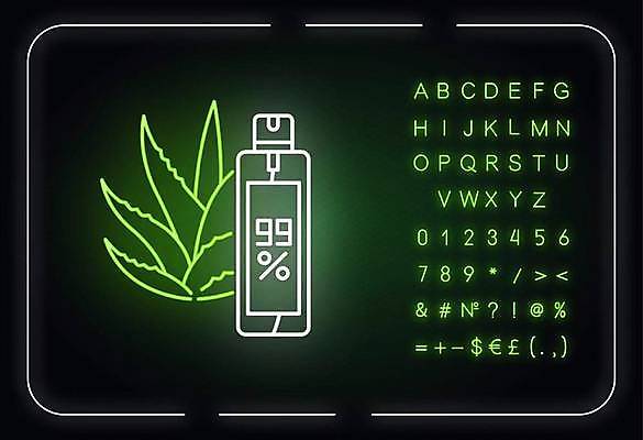 EPS 해외이미지 알파벳 선 백그라운드 일러스트 타이포그라피 사람없음 화장품 화려 심볼 네온 스프레이 형광등 알로에 해외일러스트 식물 문자 영어 컨셉 전등 뷰티 파일형식 벡터 이미지허브