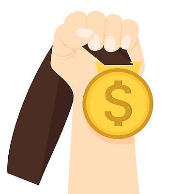 EPS 해외이미지 손 돈 일러스트 들기 신체부위 동전 메달 해외일러스트 모션 사람 재산 상_상패 파일형식 벡터 이미지허브