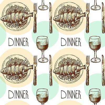 EPS 해외이미지 포크 와인잔 일러스트 요리 사람없음 와인 저녁식사 나이프 칼 스케치 생선요리 해외일러스트 식기 음식 술잔 주류 어류 미술 식사 파일형식 벡터 이미지허브