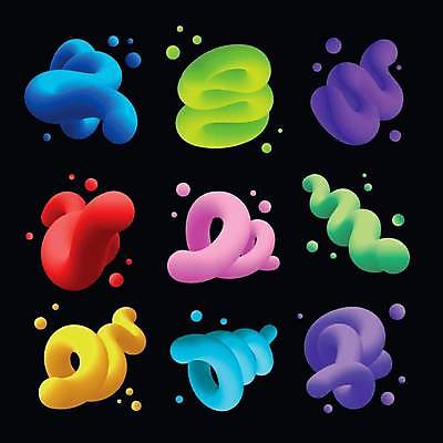 EPS 해외이미지 디자인 일러스트 추상 나선형 사람없음 그래픽 세트 컬러풀 3D 해외일러스트 컬러 무늬 디지털합성 파일형식 벡터 이미지허브