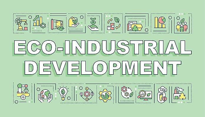 EPS 해외이미지 디자인 산업 선 백그라운드 컨셉 일러스트 타이포그라피 사람없음 경제 단어 플랫 제조 에코 개발 방법 해외일러스트 문자 환경 파일형식 벡터 이미지허브