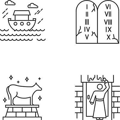 EPS 해외이미지 편집 디자인 기독교 종교 선 컨셉 일러스트 이야기 미술 책 세트 픽토그램 성경 웹 10 황금 홍수 심볼 사인 그림 윤곽 장면 증거 신성 팩 신화 유대인 송아지 고립 얇은 유월절 이스라엘 전설 타격 항목 해외일러스트 새끼 인터넷 종교용품 모션 문화예술 숫자 화장품 소 자연재해 서아시아 파일형식 벡터 이미지허브