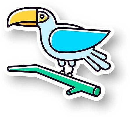 EPS 해외이미지 한마리 스티커 일러스트 사람없음 나뭇가지 토코투칸 해외일러스트 나무 1 조류 파일형식 벡터 이미지허브