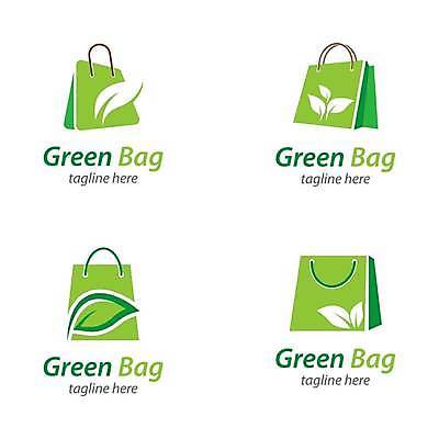 EPS 해외이미지 잎 일러스트 사람없음 연두색 세트 쇼핑백 심볼 해외일러스트 식물 가방 초록색 파일형식 벡터 이미지허브