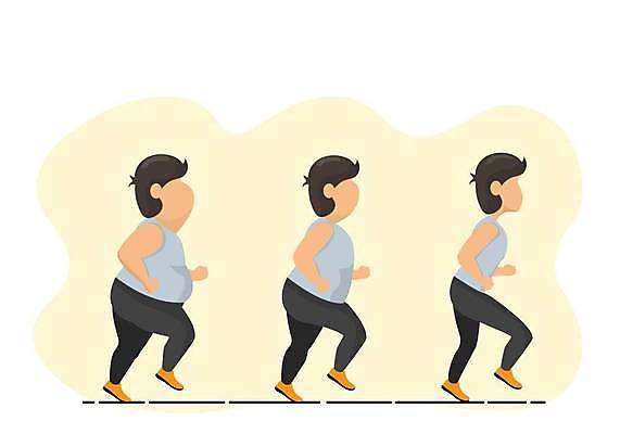 EPS 해외이미지 전신 남자 다이어트 일러스트 건강 성인 세명 달리기 노란색 건강관리 변화 얼굴없음 성인남자만 해외일러스트 컬러 컨셉 모션 관리 사람 남자만 성인만 파일형식 벡터 이미지허브