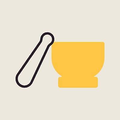 EPS 해외이미지 일러스트 사람없음 노란색 기구 사발 막자사발 막자 해외일러스트 컬러 사기그릇 파일형식 벡터 이미지허브