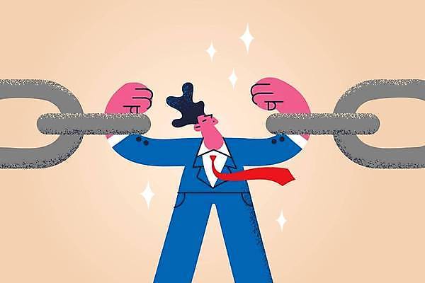 EPS 해외이미지 남자 일러스트 비즈니스 추상 아이디어 한명 상반신 성인 손들기 비즈니스맨 쇠사슬 성인남자한명만 해외일러스트 1 컨셉 무늬 모션 사람 직장인 남자한명만 성인남자만 파일형식 벡터 이미지허브