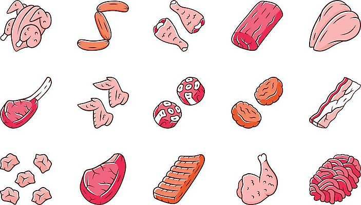 EPS 해외이미지 클립아트 디자인 음식 컨셉 날개 일러스트 비즈니스 육류 돼지고기 스테이크 세트 픽토그램 세일 웹 치킨 소고기 햄버거 소시지 가슴 만화 굽기 가득함 심볼 그림 햄 베이컨 팩 고립 구역 단백질 드럼스틱 송아지고기 정육점 항목 스타일 해외일러스트 인터넷 식재료 패스트푸드 서양음식 신체부위 상점 화장품 가공식품 구이 닭고기요리 영양소 파일형식 벡터 사람 뷰티 인스턴트 이미지허브