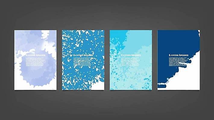 EPS 해외이미지 디자인 배너 백그라운드 일러스트 추상 사람없음 세로 파란색 세트 해외일러스트 컬러 무늬 파일형식 벡터 이미지허브