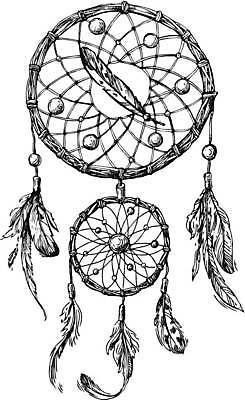 EPS 해외이미지 전통 디자인 문화 일러스트 사람없음 장식 신비 깃털 마법 드림캐쳐 스타일 해외일러스트 컨셉 파일형식 벡터 이미지허브