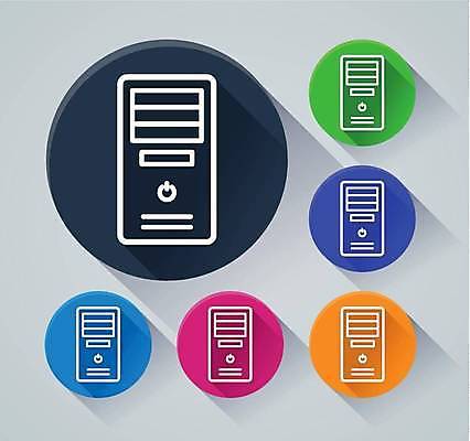 EPS 해외이미지 분홍색 오렌지 일러스트 초록색 파란색 컴퓨터 탑 보라색 웹 원형 플랫 심볼 해외일러스트 도형 건축물 컬러 인터넷 과일 전자제품 파일형식 벡터 이미지허브