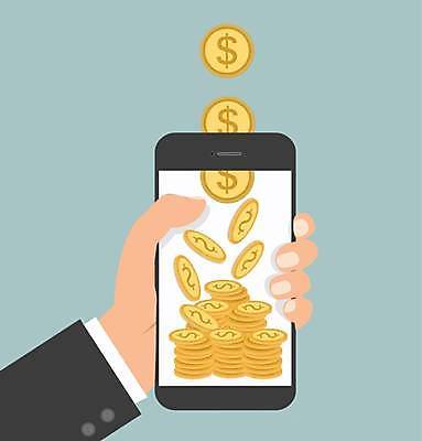 EPS 해외이미지 손 하늘색 돈 일러스트 들기 신체부위 스마트폰 쌓기 동전 저축 떨어짐 투자 쏟아짐 입금 스마트페이 해외일러스트 컨셉 비즈니스 모션 사람 금융 파란색 핸드폰 스마트기기 재산 스마트 결제 파일형식 벡터 이미지허브