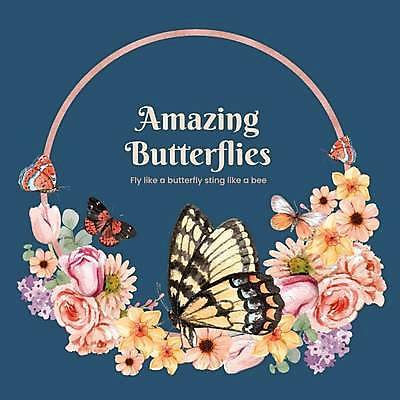 EPS 해외이미지 꽃 나비 여러마리 일러스트 사람없음 장미 튤립 분위기 남색 손그림 감성 원형프레임 꽃프레임 해외일러스트 식물 컬러 다수 곤충 컨셉 프레임 원형 파일형식 벡터 이미지허브