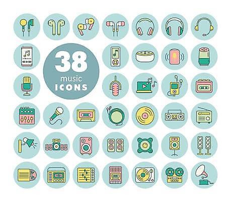 EPS 해외이미지 음악 이어폰 음표 일러스트 조명 사람없음 세트 헤드폰 스피커 소리 듣기 카세트테이프 볼륨 MP3 마이크 라디오 재생 아날로그 축음기 무선이어폰 방송장비 소리굽쇠 전원버튼 해외일러스트 기호 음향기기 모션 버튼 문화예술 전자제품 장비 골동품 전원_전기 파일형식 벡터 이미지허브