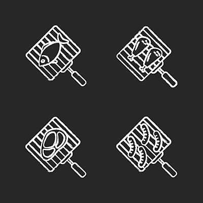 EPS 해외이미지 디자인 선 음식 컨셉 일러스트 육류 어류 스테이크 요리 사람없음 세트 검은색 웹 치킨 칠판 튀김 흰색 뜨거움 소시지 그릴 바비큐 굽기 참치 심볼 준비 그림 연어 칠면조 드럼스틱 해외일러스트 컬러 인터넷 식재료 조류 주방용품 서양음식 수중동물 가공식품 구이 닭고기요리 파일형식 벡터 이미지허브