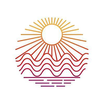 EPS 해외이미지 물결 바다 라인일러스트 일러스트 사람없음 여름 태양 원형 심볼 라인아트 해외일러스트 자연요소 도형 계절 선 파일형식 벡터 이미지허브