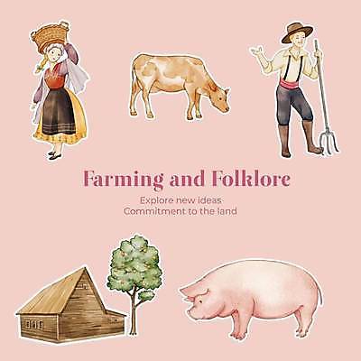 EPS 해외이미지 전신 나무 여자 남자 스티커 두마리 일러스트 서기 들기 성인 두명 바구니 성장 잡기 돼지 농부 젖소 나무집 엘리먼트 성인만 해외일러스트 식물 직업 2 포유류 모션 주택 사람 소 파일형식 벡터 이미지허브