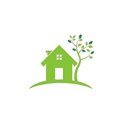 EPS 해외이미지 나무 디자인 잎 일러스트 주택 사람없음 야외 초록색 심볼 해외일러스트 식물 컬러 건물 파일형식 벡터 이미지허브