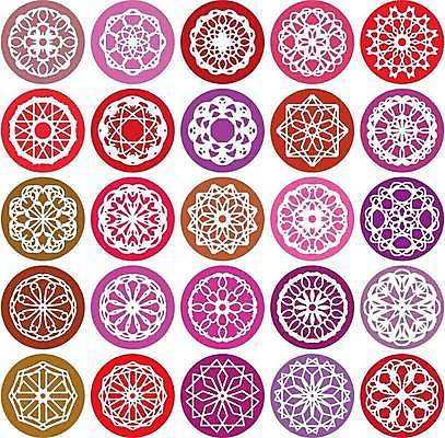 EPS 해외이미지 디자인 일러스트 추상 사람없음 세트 오리엔탈 자주색 심볼 만다라 해외일러스트 컬러 무늬 파일형식 벡터 이미지허브
