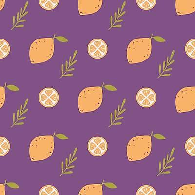 EPS 해외이미지 백그라운드 잎 패턴 일러스트 단면 사람없음 보라색 레몬 해외일러스트 식물 컬러 무늬 과일 파일형식 벡터 이미지허브