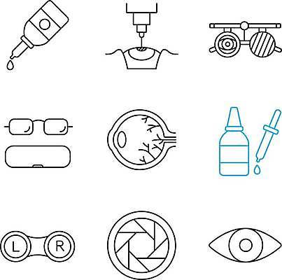 EPS 해외이미지 디자인 안경 선 컨셉 일러스트 해부 상자 픽토그램 약 웹 고통 시험 물방울 플랫 심볼 사인 그림 시력 윤곽 비전 팩 안과 외과 셔터 시력검사 고립 피펫 항목 광학 해외일러스트 잡화 교육 감정 인터넷 의학 병원 실험기구 화장품 검사_조사 파일형식 벡터 이미지허브