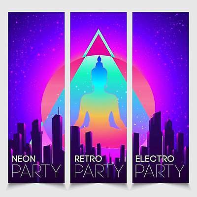 EPS 해외이미지 실루엣 일러스트 사람없음 건물 세트 파티 보라색 도시 원형 삼각형 사이버 복고 네온 테크노 해외일러스트 도형 건축물 컬러 촬영기법 이벤트 파일형식 벡터 이미지허브